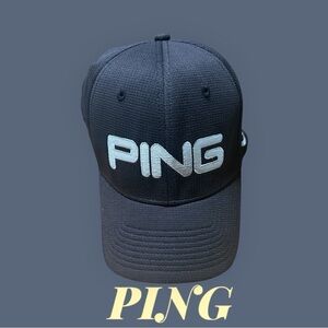 PING Black Golf Hat i15 G15 Embroidered Fitted Cap